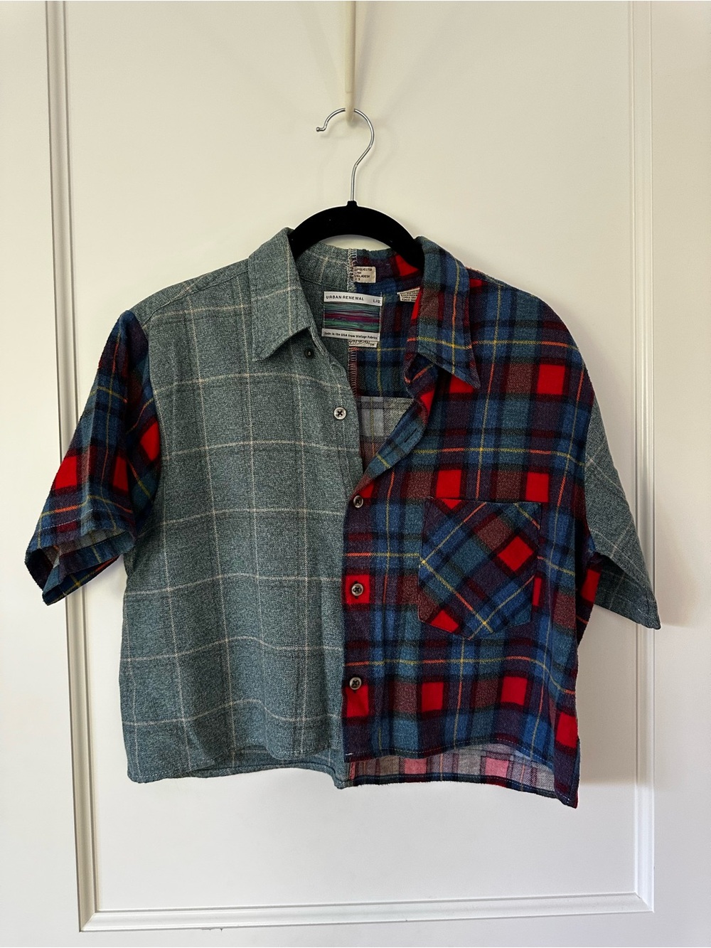 Urban Renewal Mixed Plaid Flannel in Blue & Red